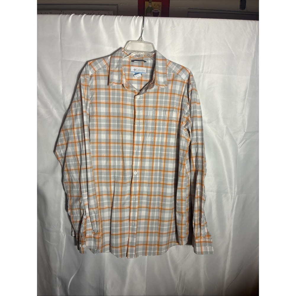 Columbia Men's Vintage Button-Up Shirt, Size Large, Long Sleeve, Plaid